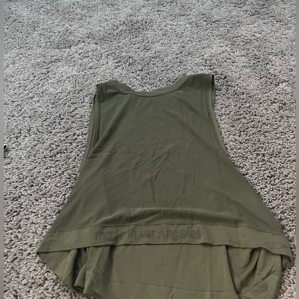 Army green women’s muscle crop top